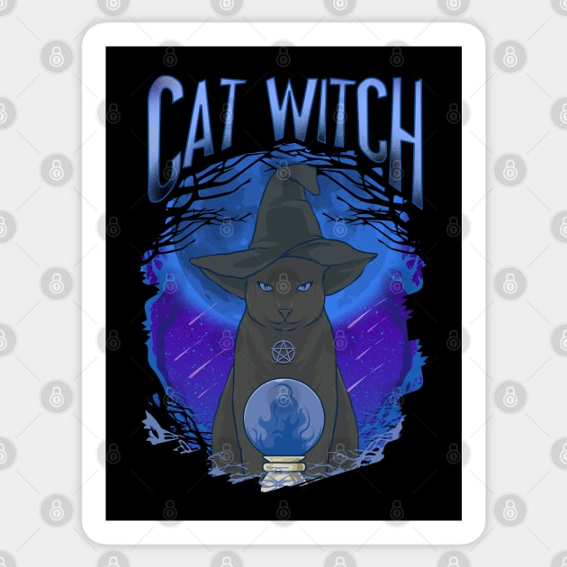 Cat Witch Mysterious Halloween Character Sticker by creative